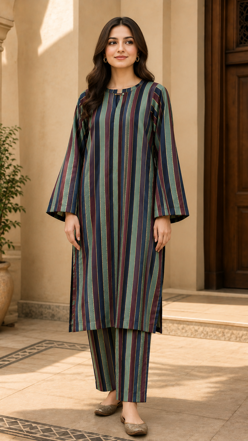 2 Pc Khaddi Lawn Yarn Dye Suit