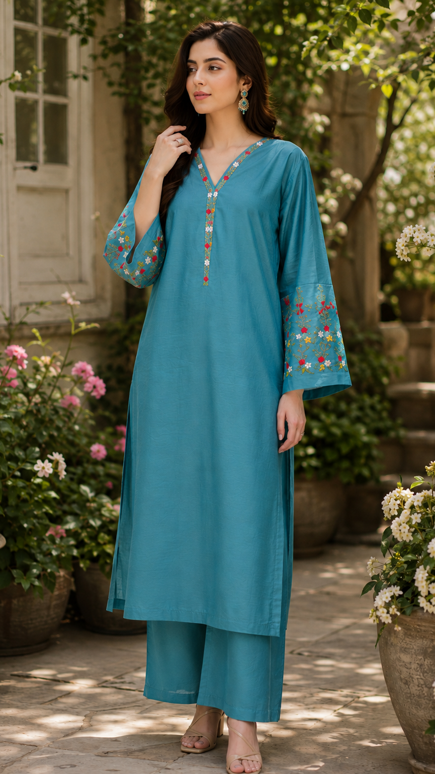 2 Pc Khaddi Lawn Dress