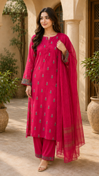 3 Pc Khaddi Mid Season Embroidered Suit