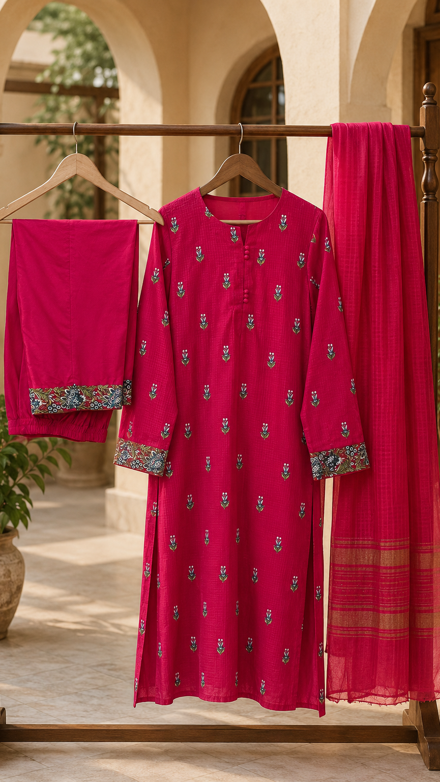 3 Pc Khaddi Mid Season Embroidered Suit