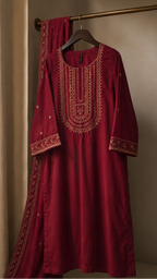 3 Pc Embroidered Lawn Dress
