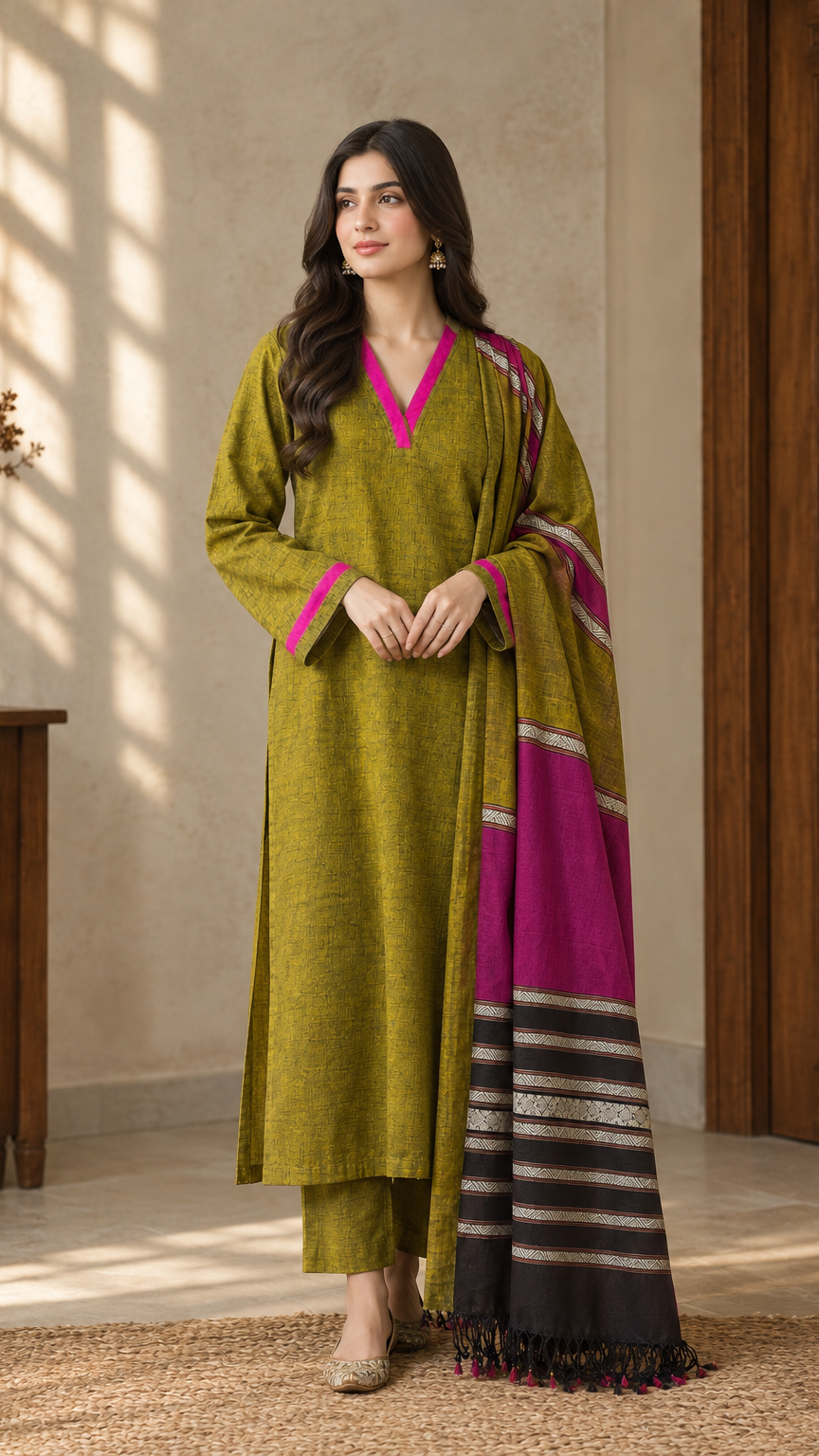 3 Pc Khaddar Suit