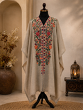 Pashmina Kashmiri Embroidered Cape Shawl - Brown