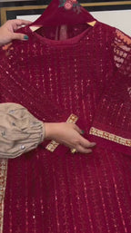 4 Pc Embroidered Organza Suit